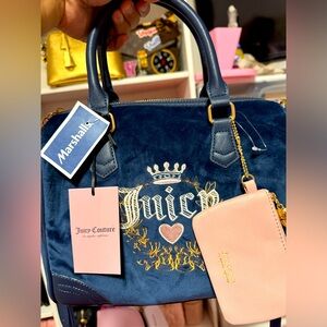 Juicy Couture Heritage Satchel in Regal Blue/Dusty B